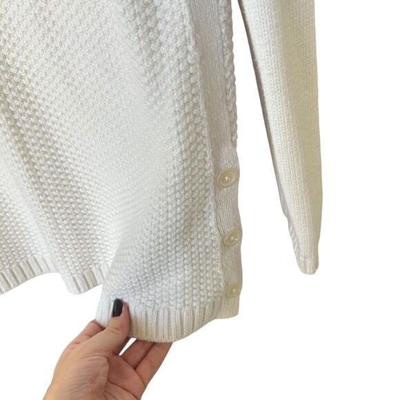 Talbots Women's Cream Textured Sabrina Cowl Neck Sweater Size Large - Picture 5 of 8